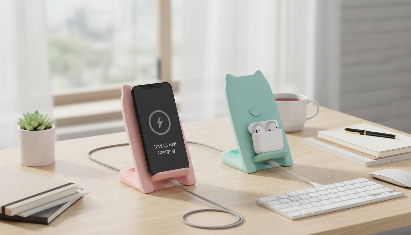 10W Qi Wireless Charger Stand: Fast, Tidy Desk Setup