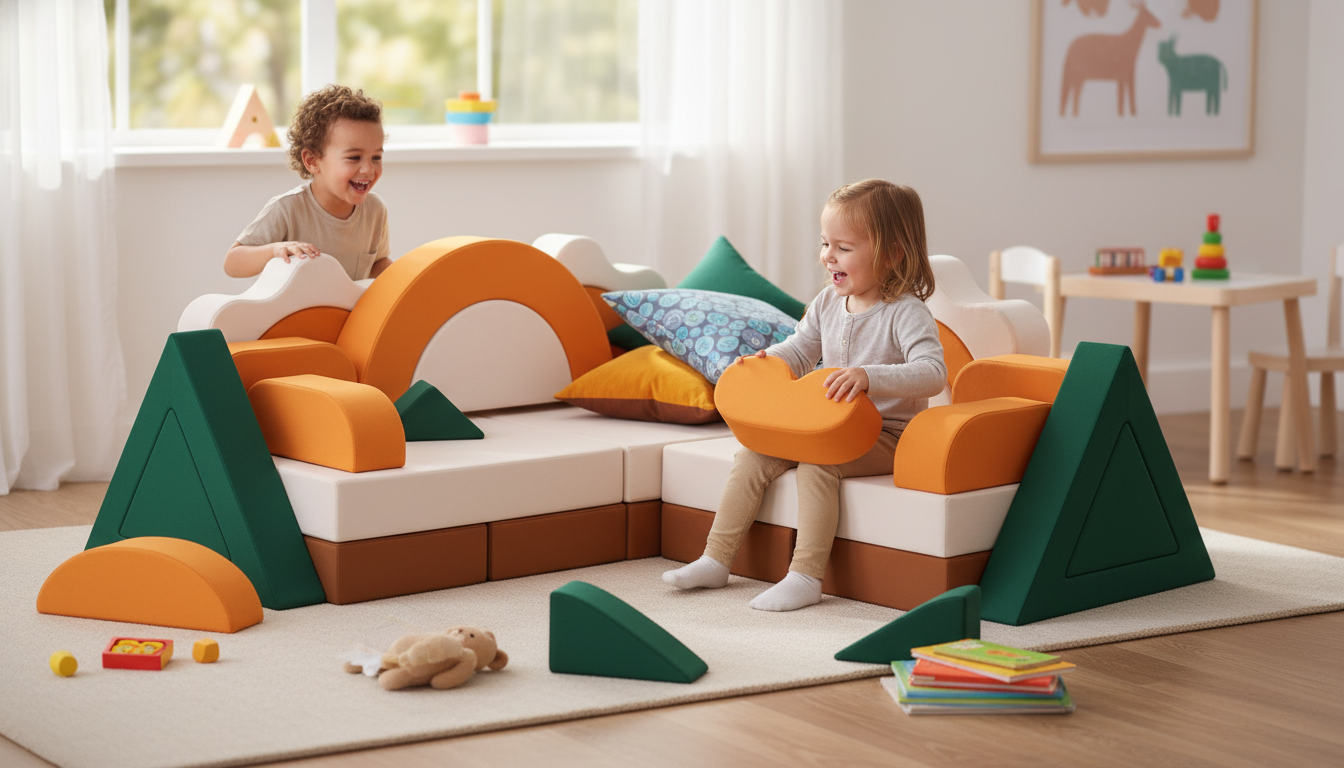 18-Piece Modular Kids Play Couch for Forts & Lounging