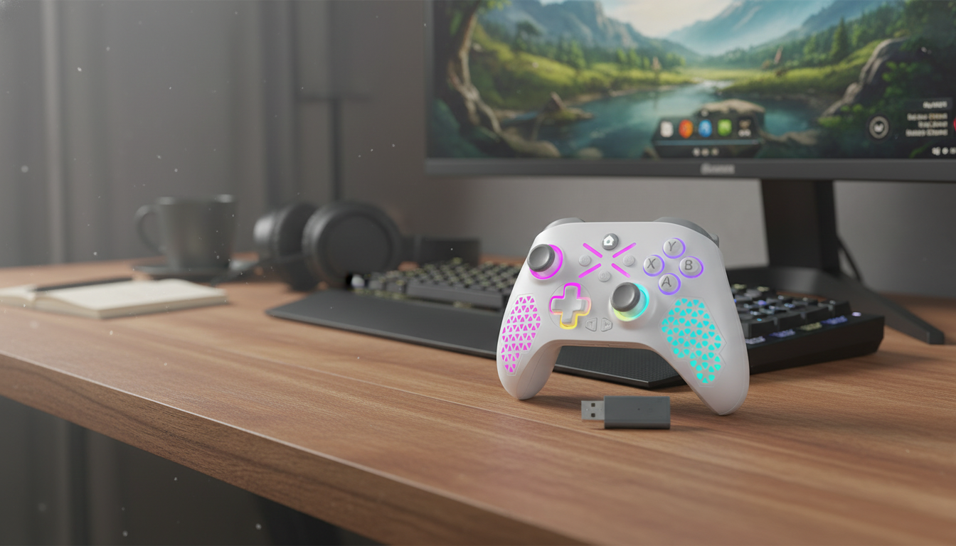 2.4G Wireless Gamepad for PC & Xbox with 6-Axis Rumble
