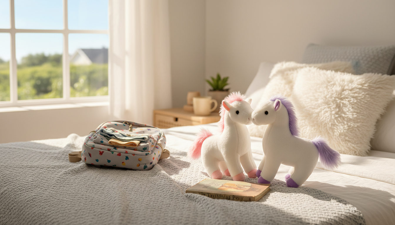 25cm Colorful Horse Plush Toy for Travel & Bedtime