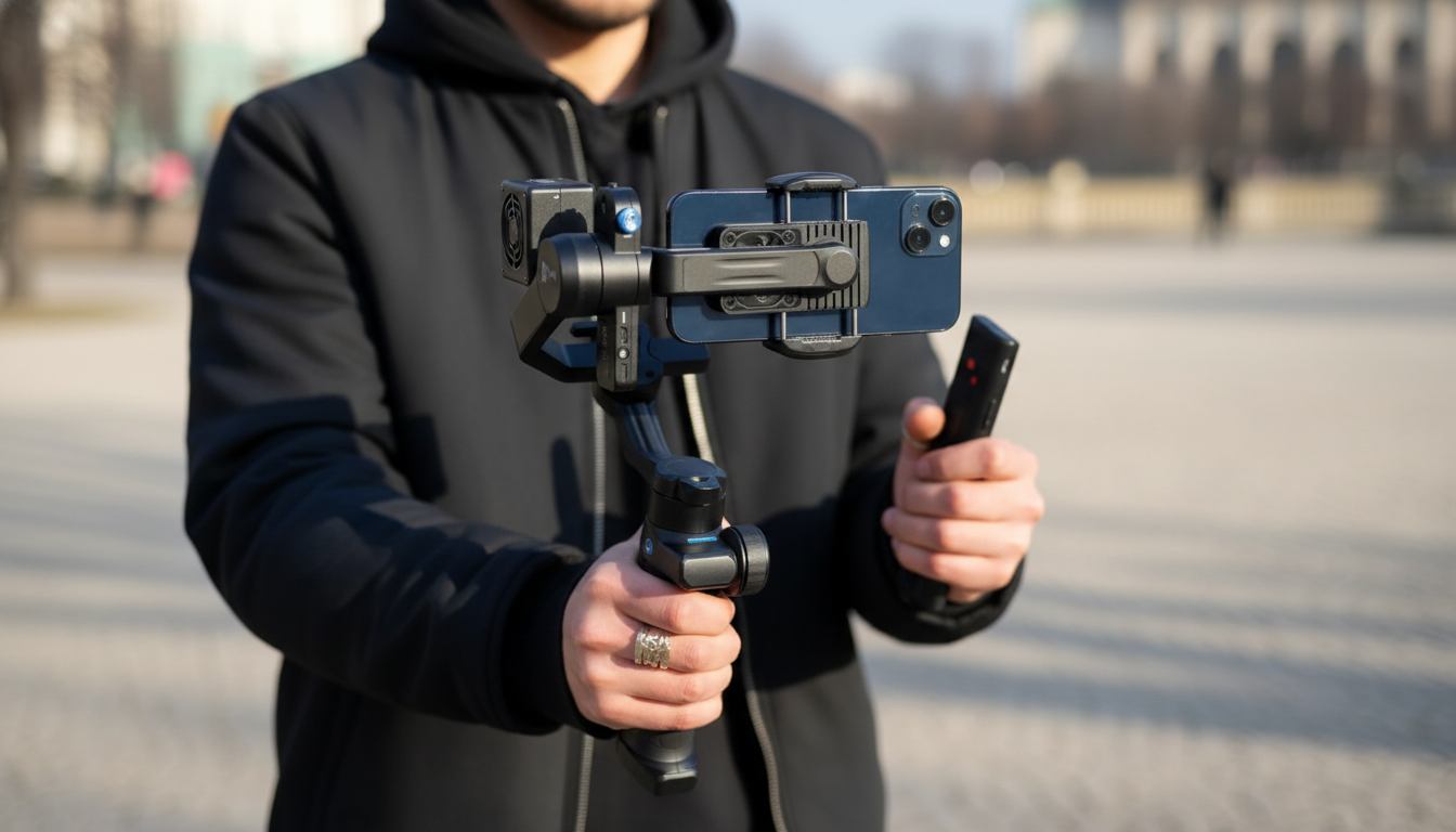 AI-Tracking 3-Axis Phone Gimbal With Cooling Fan