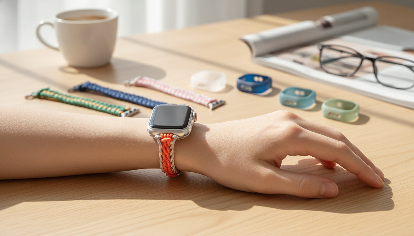 Apple Watch Silicone Case + Adjustable Nylon Strap Set