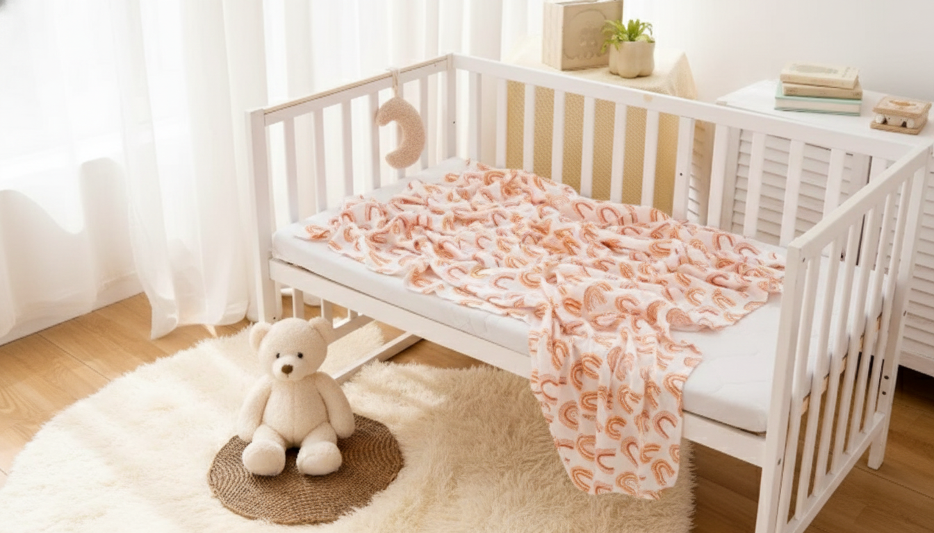 Breathable Bamboo-Cotton Muslin Swaddle for Baby