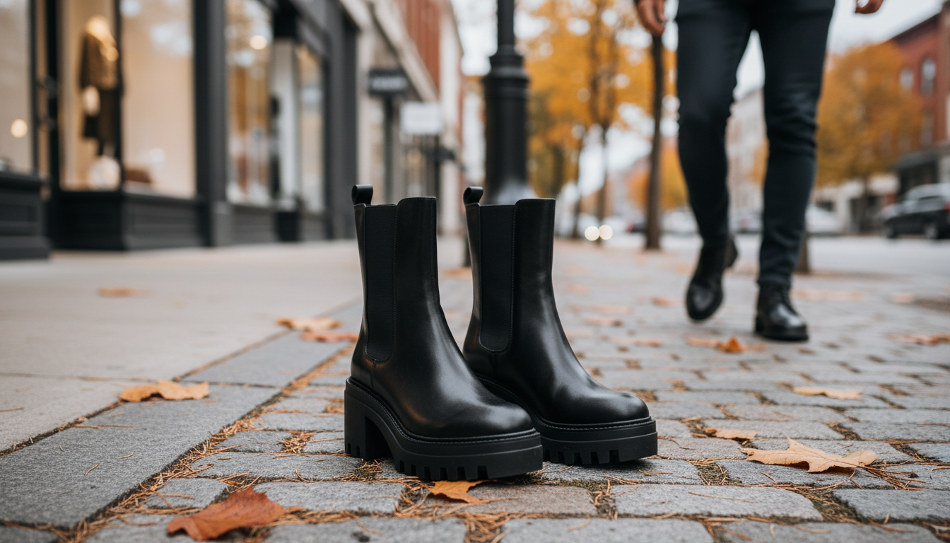 Calvin Klein Black Leather Boots for Fall/Winter Wear