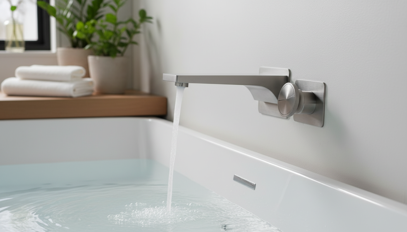 Chrome Brass Wall-Mount Faucet: Dual-Handle Luxury