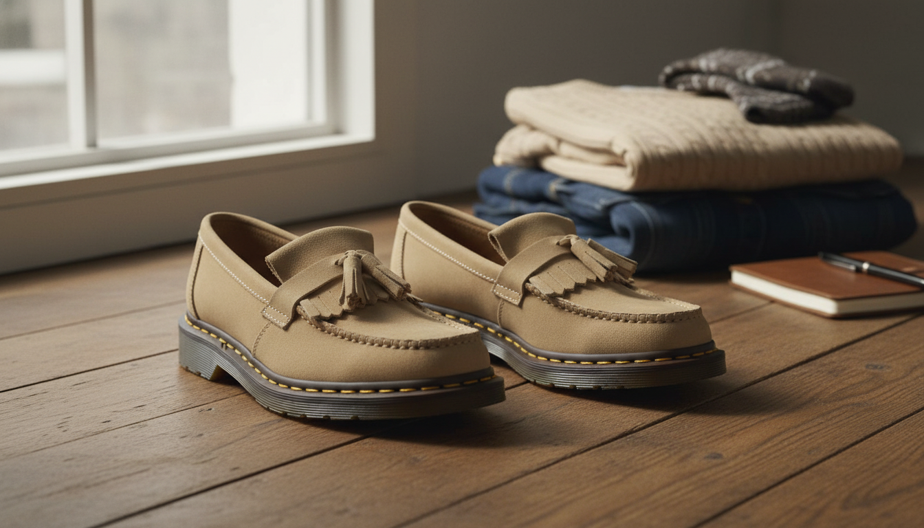 Dr. Martens Beige Leather Moccasins for Men: Fit & Style