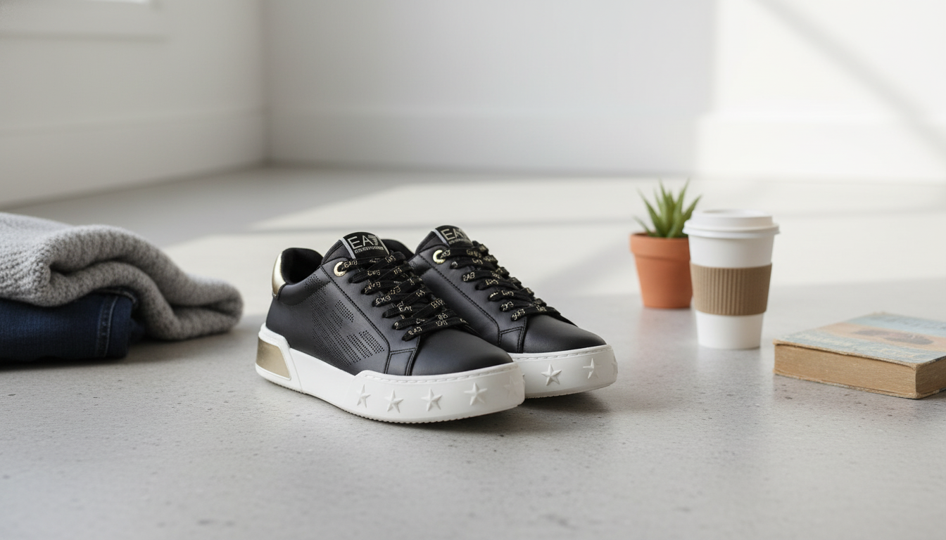 EA7 Women’s Black Sneakers for Everyday Comfort