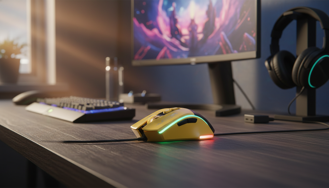 Luminous Wired Gaming Mouse: 3600 DPI, 7 Buttons, RGB