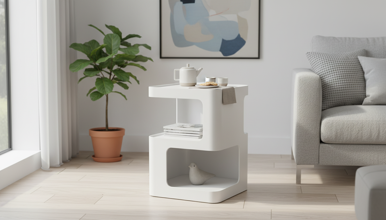 Nordic Geometric Small Tea Table: Minimal, Sculptural Style