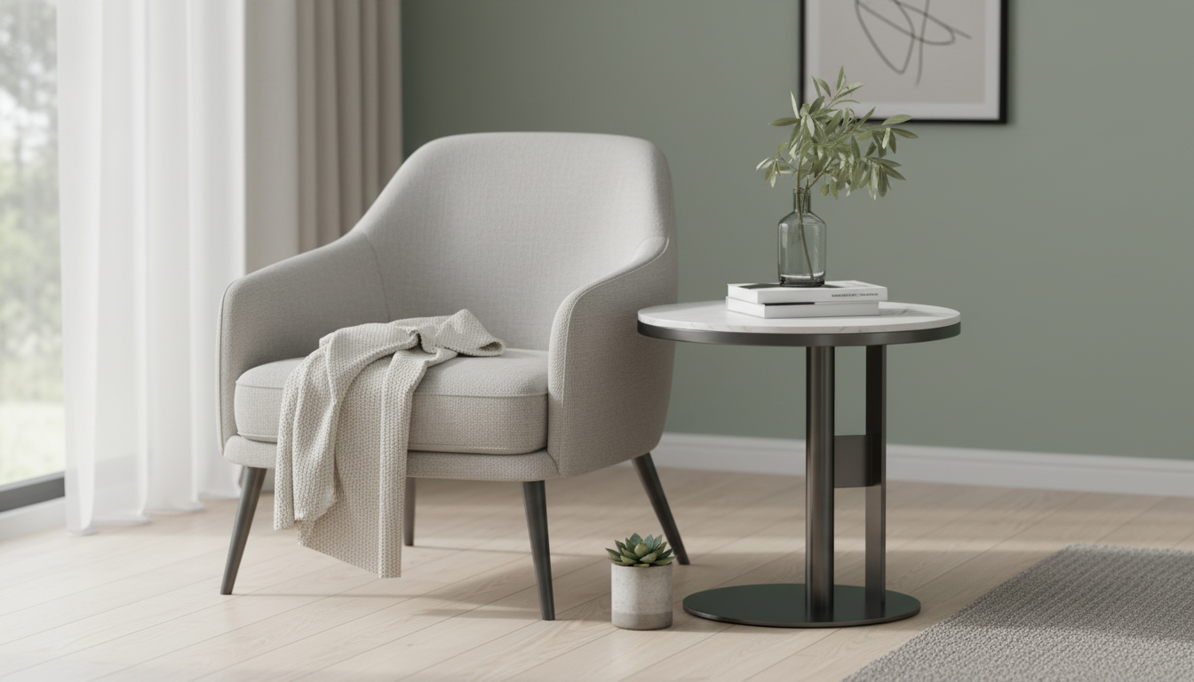 Nordic Minimalist Round Side Table for Small Spaces