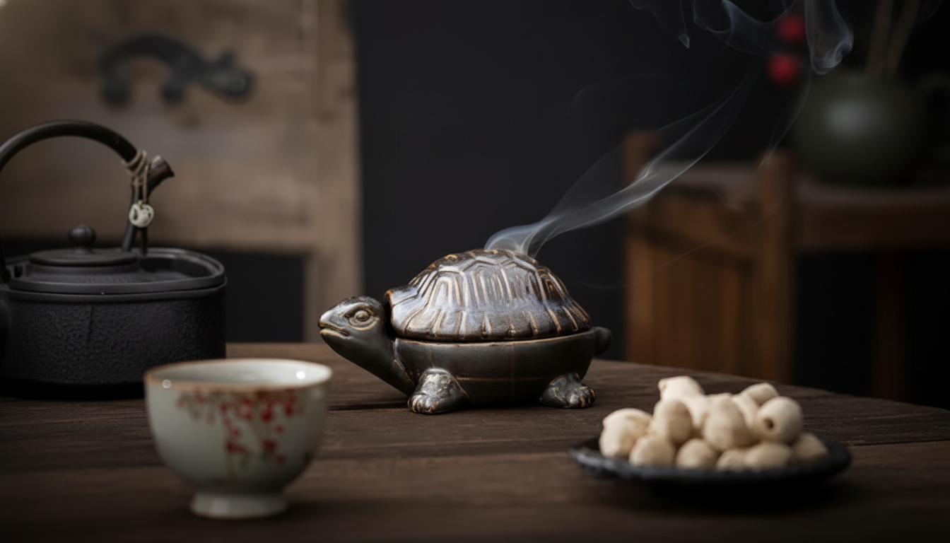 Turtle Backflow Incense Burner: Retro Ceramic Calm