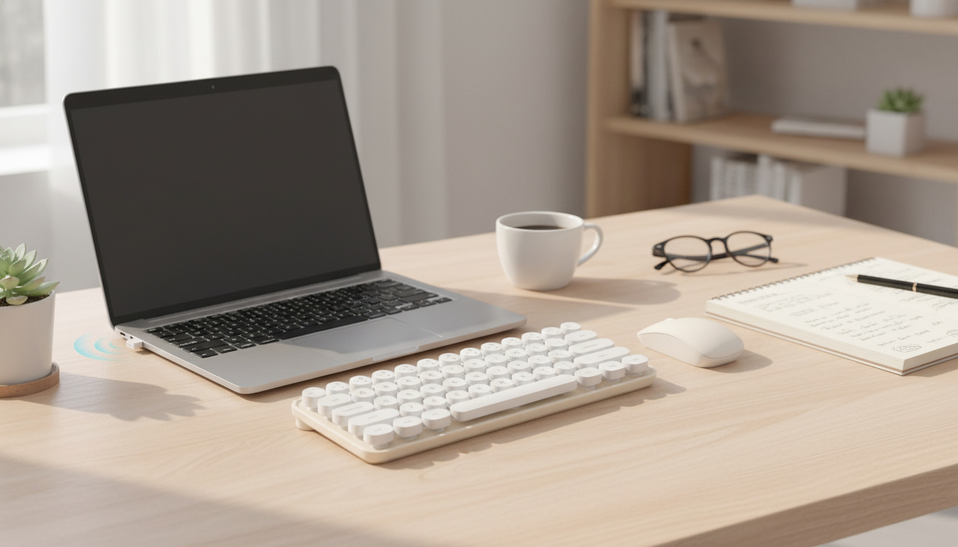 Retro Round-Key Wireless Combo: 65% Keyboard + Mouse