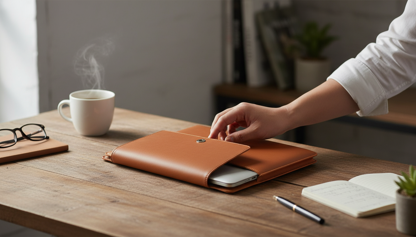 Slim PU Leather MacBook Sleeve for Pro & Air