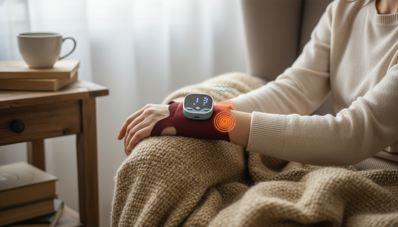 Heated Wrist Massager with EMS: Smart Voice Guide
