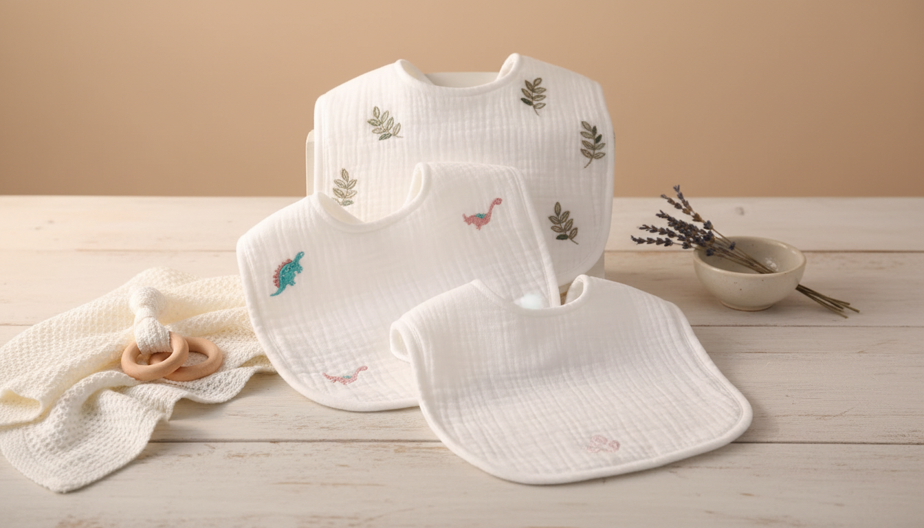 Soft Gauze Waterproof Newborn Bib With Rice Pocket