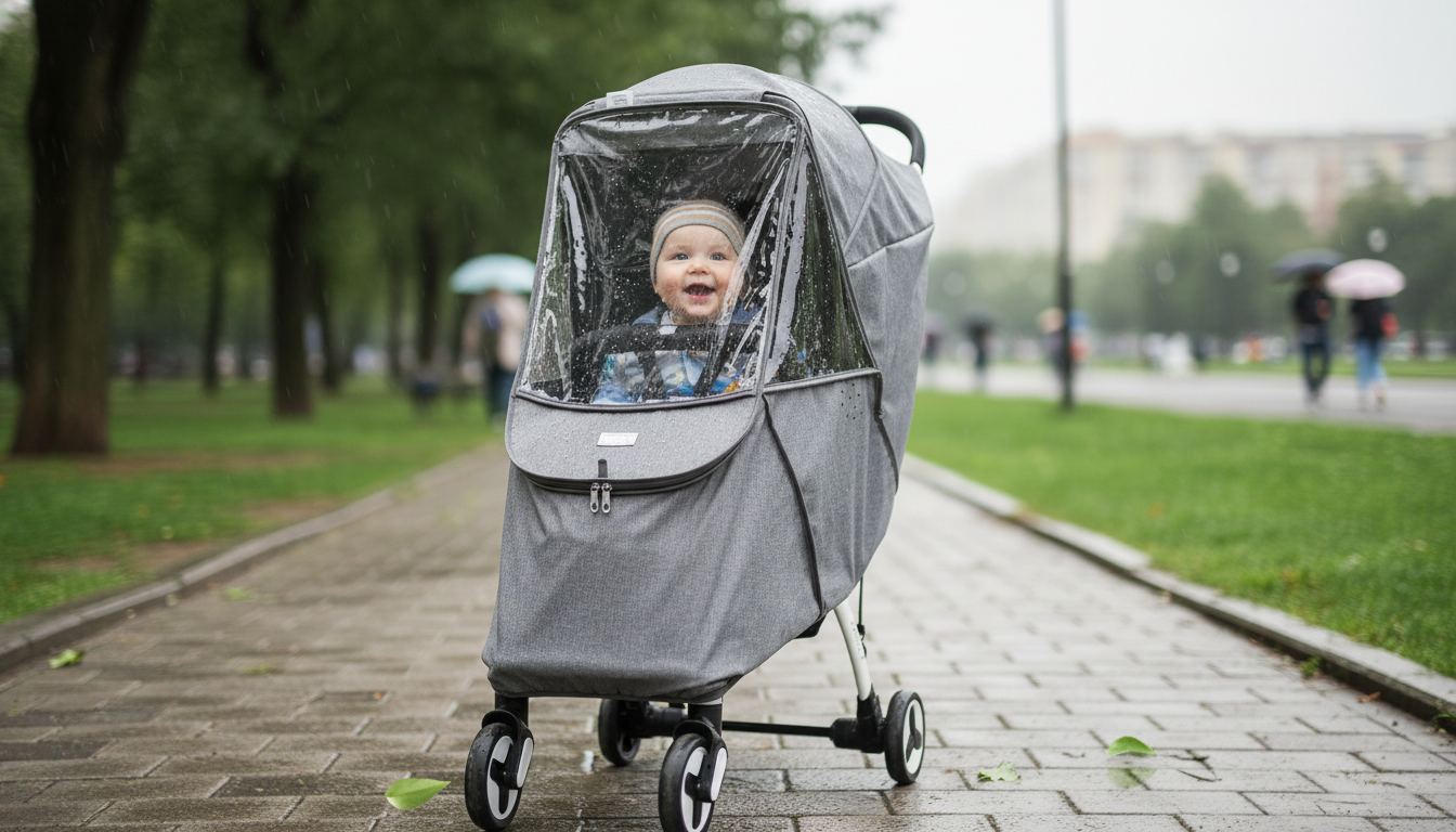 Universal Stroller Rain Cover with Window for Wind & Dust