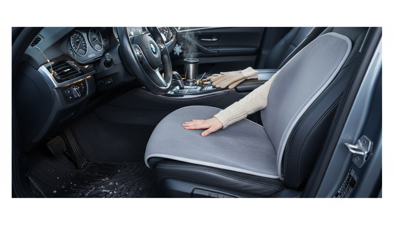 Winter Plush Non-Slip Seat Cushion Cover for Warm Drives