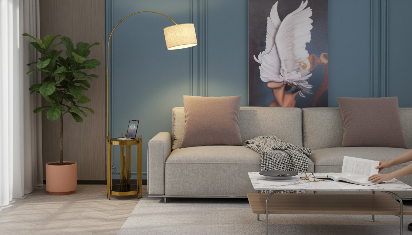 Wireless Charging Floor Lamp: Clean Modern Comfort