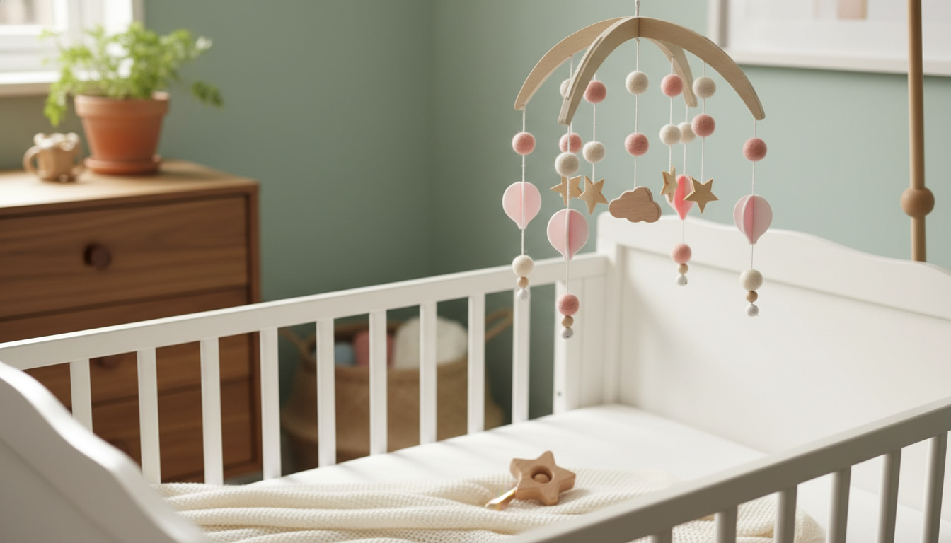 Wooden Star Crib Mobile: Music, Rattles & Safe Setup