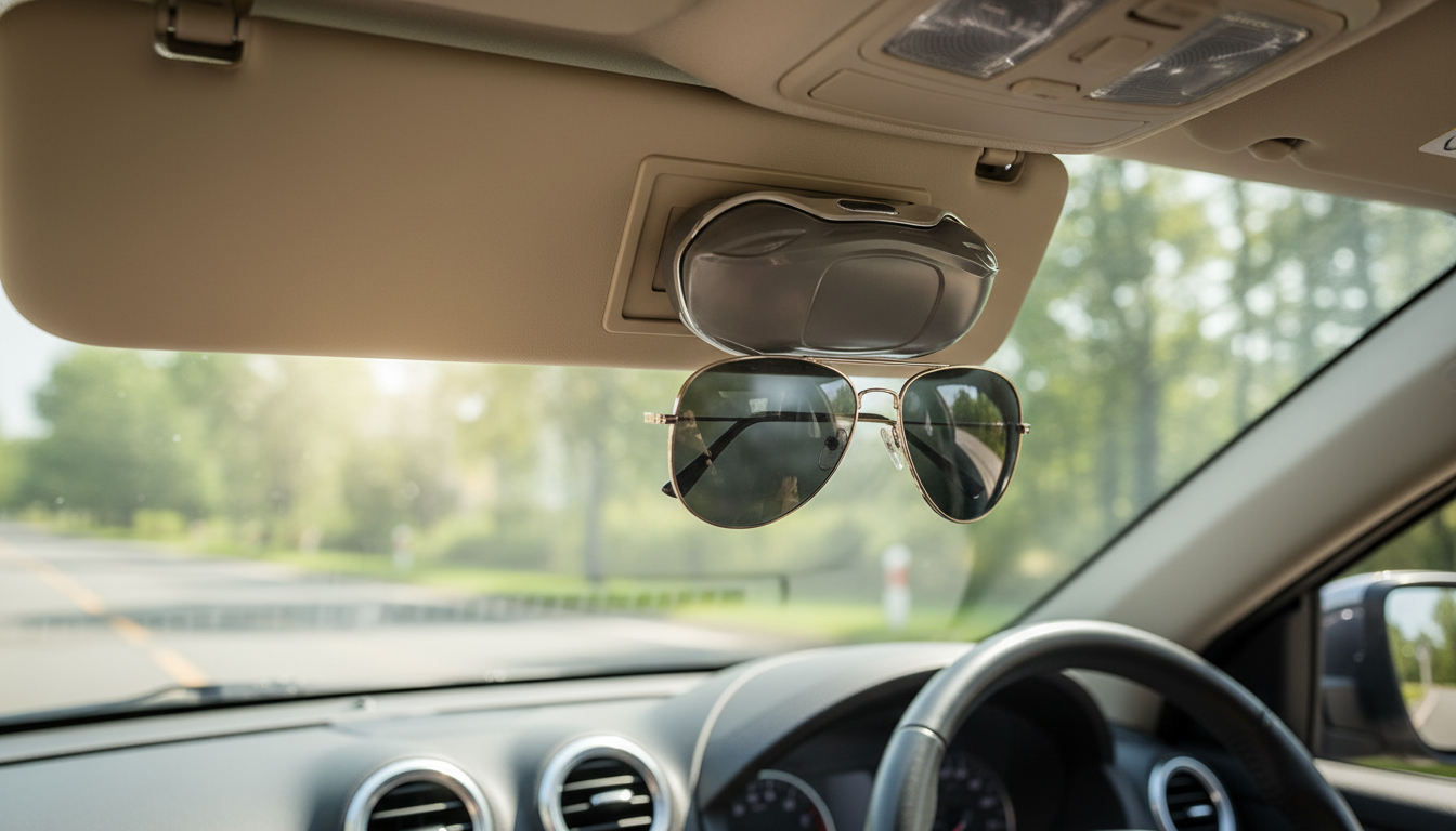 Car Visor Sunglasses Holder for Clutter-Free Driving
