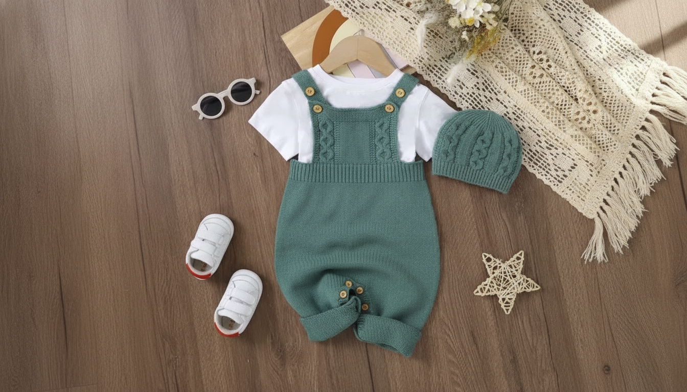 Cozy Knit Baby Romper & Hat Set: Fit, Warmth, Care