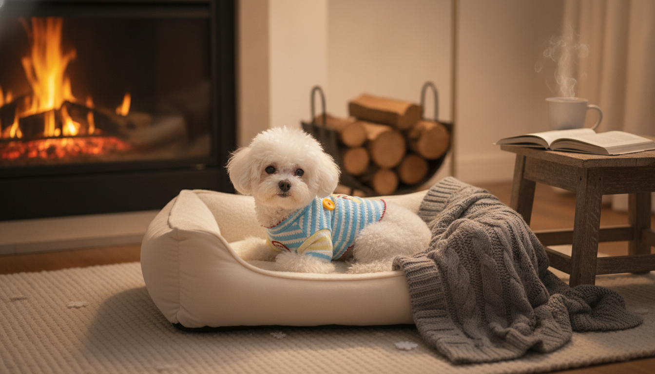 Waffle Knit Winter Pet Shirt: Warm Stripes & Easy Fit